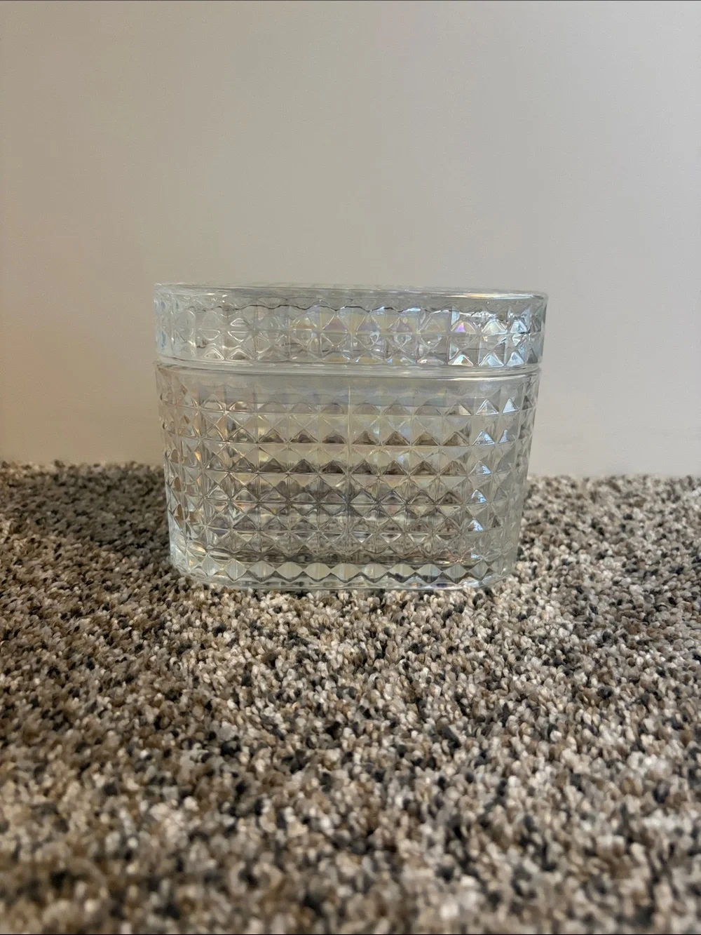 Target Clear Iridescent Diamond-Cut Glass Jar